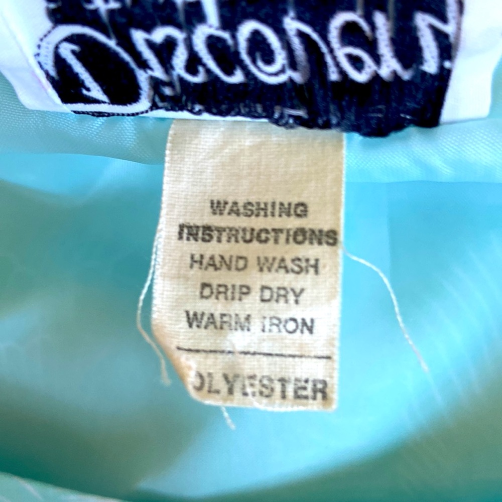 Vintage 1980s Baby Blue Puff Sleeve Blouson Dress Sz 12 - Picture 12 of 12